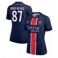 Camisa de Futebol Paris Saint-Germain Joao Neves #87 Equipamento Principal Mulheres 2024-25 Manga Curta